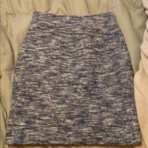 Blue and white pencil skirt